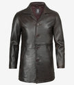Mens Tall Vintage Dark Brown Leather Coat
