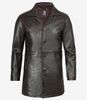 Mens Tall Vintage Dark Brown Leather Coat