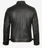 Mens Biker Distressed Brown Leather Jacket