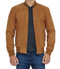 Mens Suede Brown Bomber Leather Jacket
