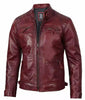 Massachusetts Maroon Leather Jacket For Men