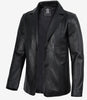 Mens Black Leather Blazer Jacket
