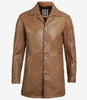 Mens Distressed Tan Leather 3 4 Length Coat