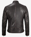 Mens Distressed Brown Moto Racer Jacket