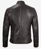 Mens Distressed Brown Moto Racer Jacket