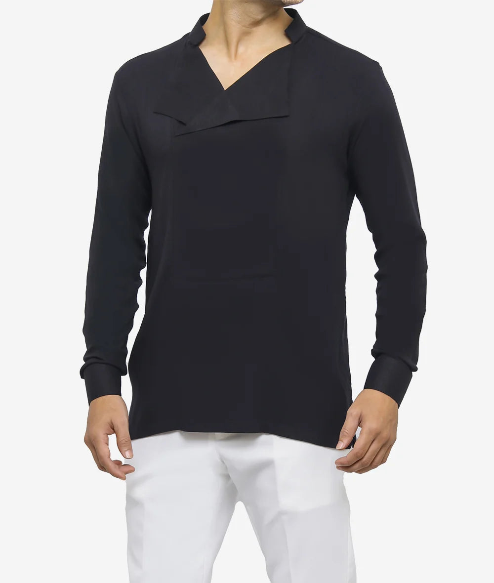 Mens Black Linen Shirt