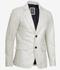 Mens Two Button White Leather Blazer