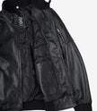 Men's Black Cowhide Leather Bomber Jacket