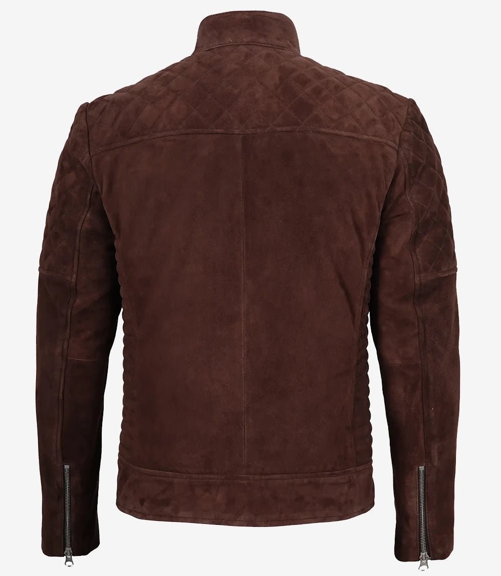 Men's Top Notch Dark Brown Suede Jacket