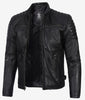 Men's Black Biker Style Leather Jacket