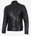 Men's Black Biker Style Leather Jacket