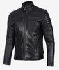 Men's Black Biker Style Leather Jacket