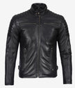Men's Black Biker Style Leather Jacket