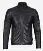 Men's Black Biker Style Leather Jacket