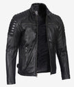 Men's Black Biker Style Leather Jacket
