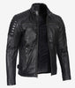 Men's Black Biker Style Leather Jacket