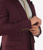 Three Piece Peak Lapel Burgundy Mens Suit