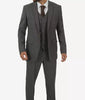 Grey Three Piece Two Button Suit Mens