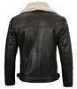 Mens Brown Shearling Lined Moto Leather Jacket