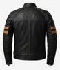 Mens Black Lambskin Leather Cafe Racer Jacket
