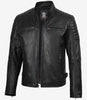 Mens Black Cafe Racer Leather Jacket