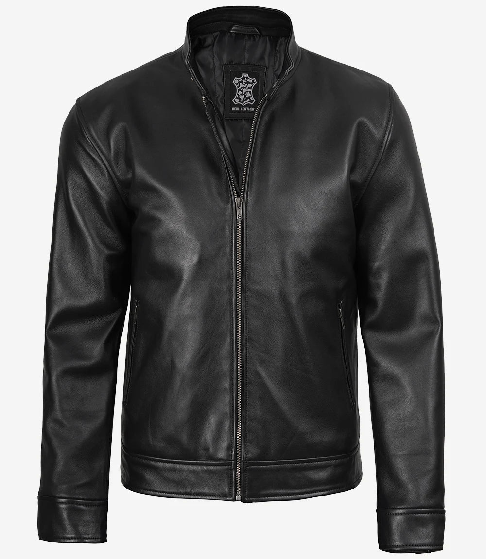 Men's Owen Black Biker Style Leather Jacket