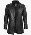 Bristol Black Mens Leather Car Coat