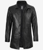 Bristol Black Mens Leather Car Coat
