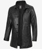 Bristol Black Mens Leather Car Coat