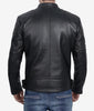 Mens Black Leather Cafe Racer Jacket