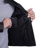 Black Snap Button Collar Cowhide Jacket Mens