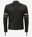 Mens Black Lambskin Leather Biker Jacket