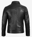 Mens Black Leather Trucker Jacket