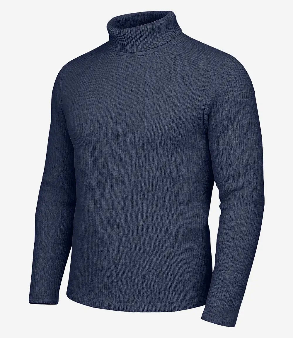 Mens Blue Turtleneck Sweater