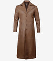 Jackson Mens Brown Trench Full Length Leather Coat