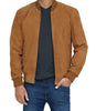 Mens Suede Brown Bomber Leather Jacket
