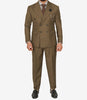 Mens Wide Peak Lapel Double Breasted Brown Suit