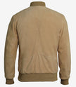 Suede Bomber Camel Leather Jacket Mens