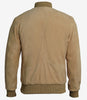 Suede Bomber Camel Leather Jacket Mens
