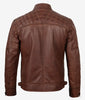 Mens Tall Cafe Racer Distressed Brown Leather Jacket