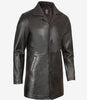 Mens Tall Vintage Dark Brown Leather Coat