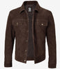 Mens Dark Brown Suede Leather Jacket