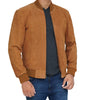 Mens Suede Brown Bomber Leather Jacket