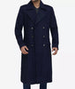 Mens Blue Double Breasted Overcoat