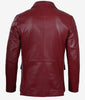 Mens Leather 2 Buttons Maroon Blazer