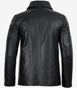 Mens Black Leather Blazer Jacket