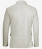 Mens Two Button White Leather Blazer