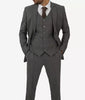 Grey Three Piece Two Button Suit Mens