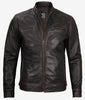 Mens Distressed Brown Moto Racer Jacket