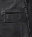 Glendale Mens Black Leather Blazer